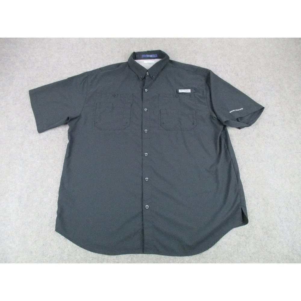 Columbia Shirt Mens Extra Large Black PFG Omni Shade Tamiami Fishing Outdoors